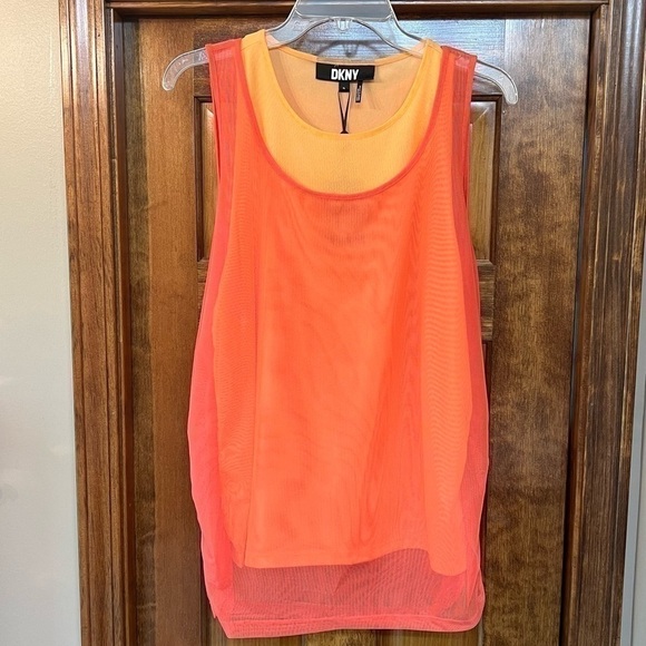 DKNY Women's Mesh-Detail Crewneck Sleeveless Tank TopSz XL NWT - Picture 2 of 13